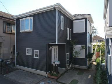 相模原市 外壁 樹脂サイディング、屋根 セネターカバー施工